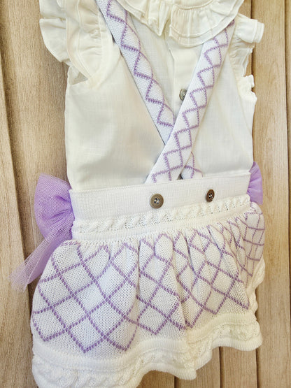 Conjunto Ranita Blanco Lila