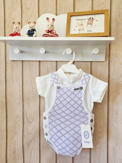 Conjunto Peto Blanco Lila