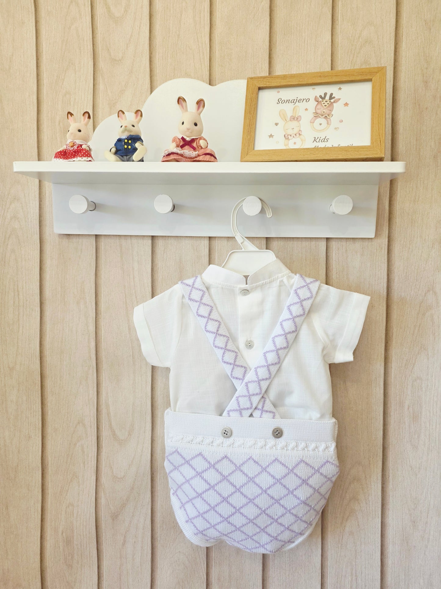 Conjunto Peto Blanco Lila