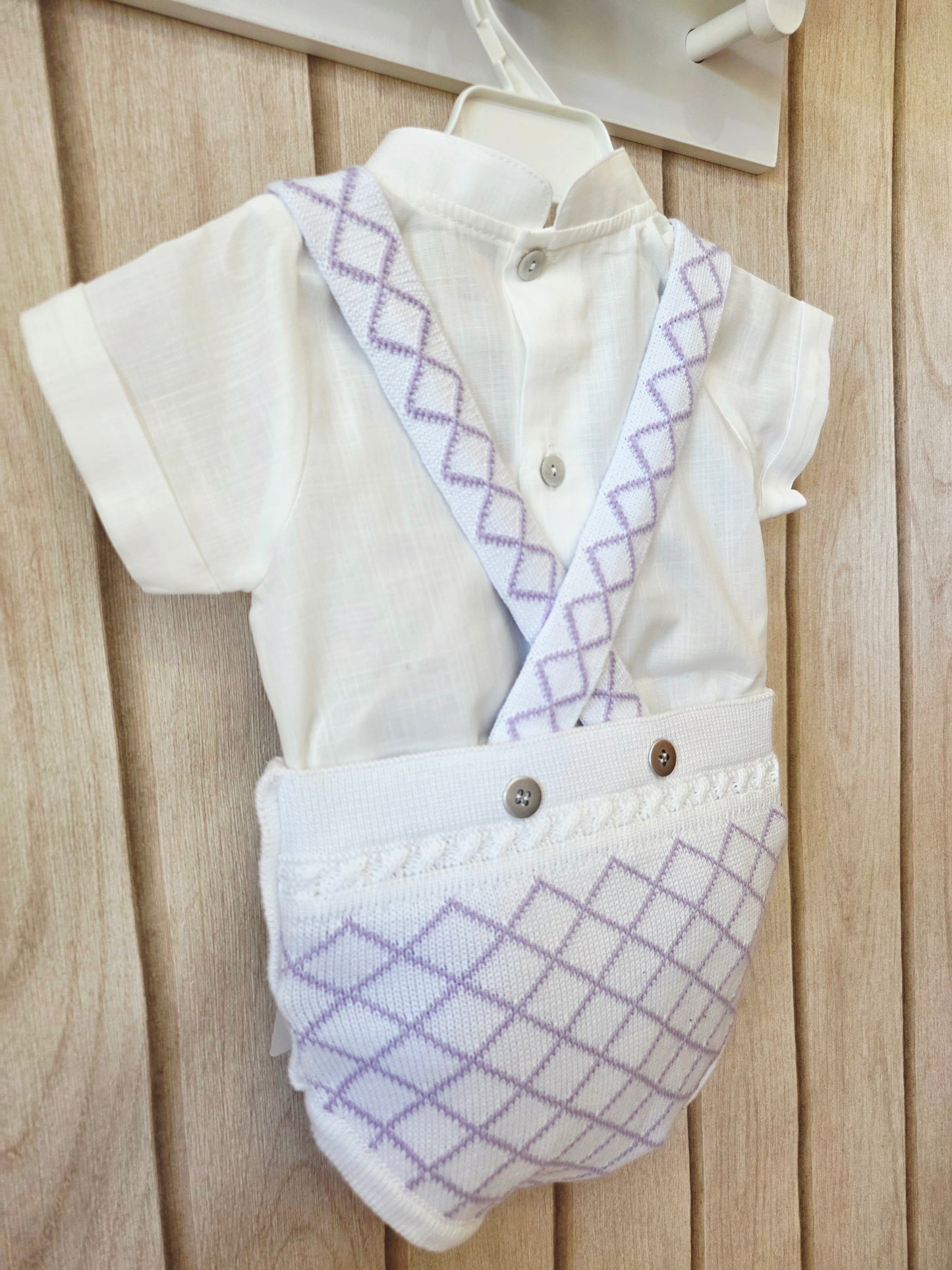 Conjunto Peto Blanco Lila