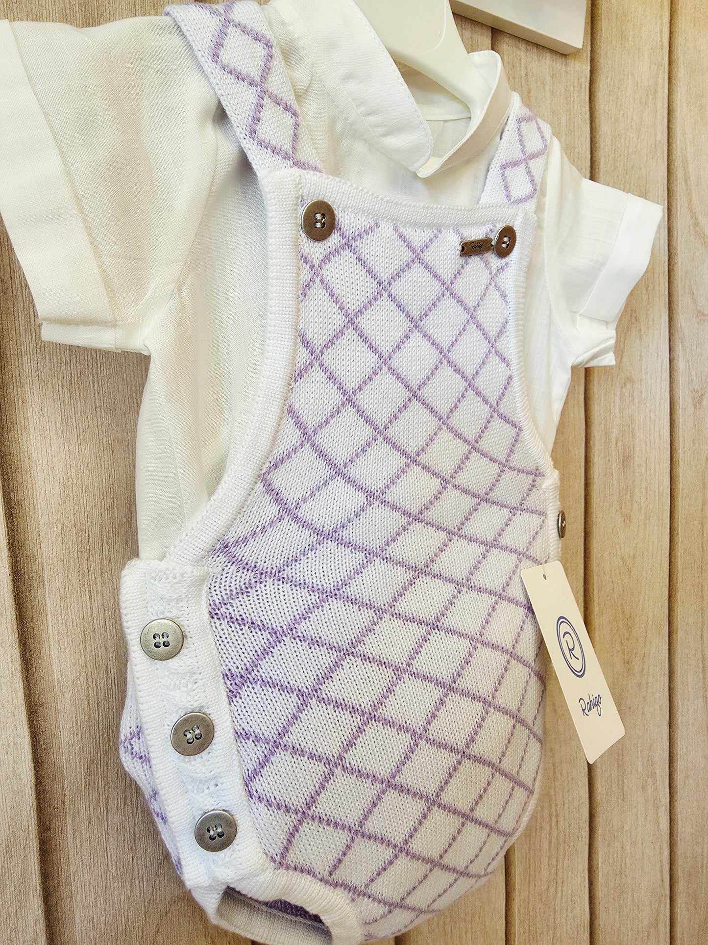 Conjunto Peto Blanco Lila