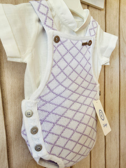 Conjunto Peto Blanco Lila