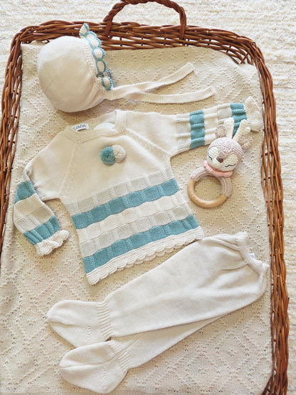 Conjunto 26556 Beige Verde 3 Piezas