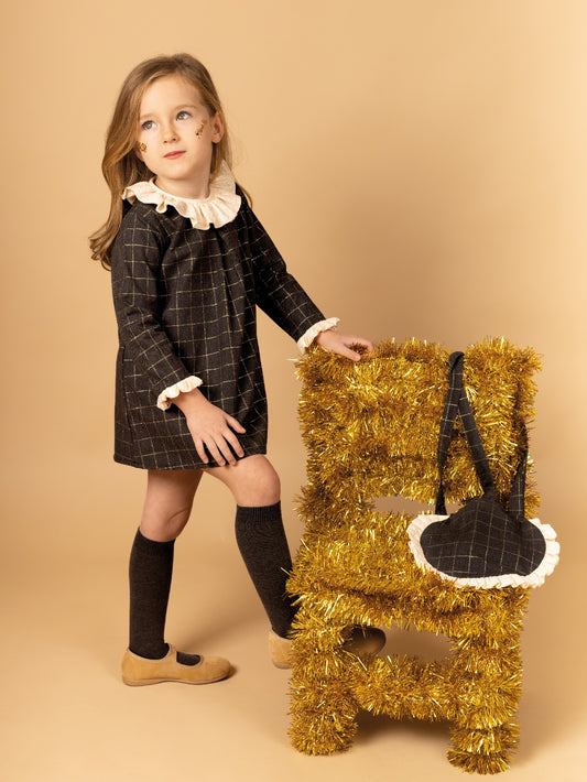 Vestido Infantil Cuadros y Volante Calamaro | Sonajero Kids