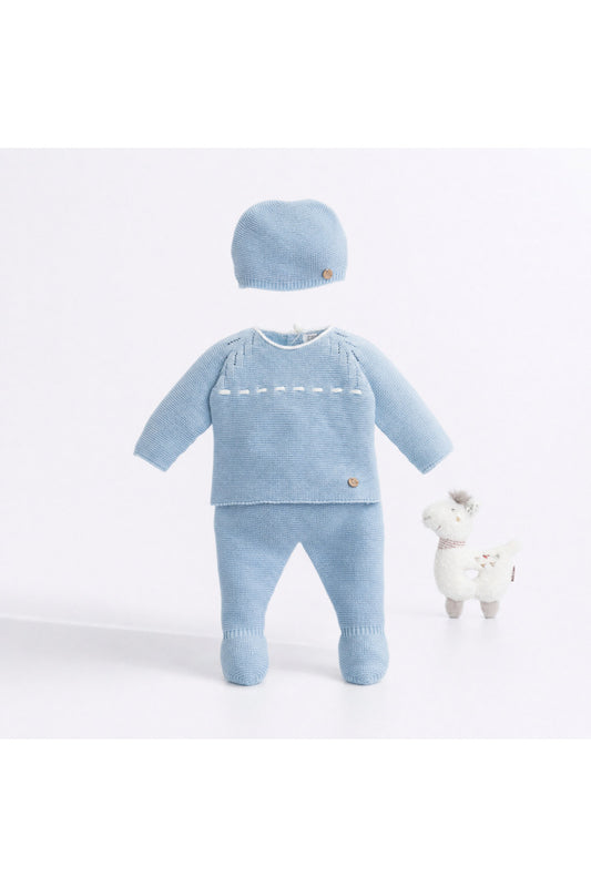 P.Puesta Soft celeste Empolvado + Gorro -Pangasa Baby | Sonajero kids