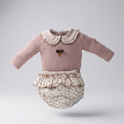 Conjunto Braguita Rosa Vintage - Pangasa Baby