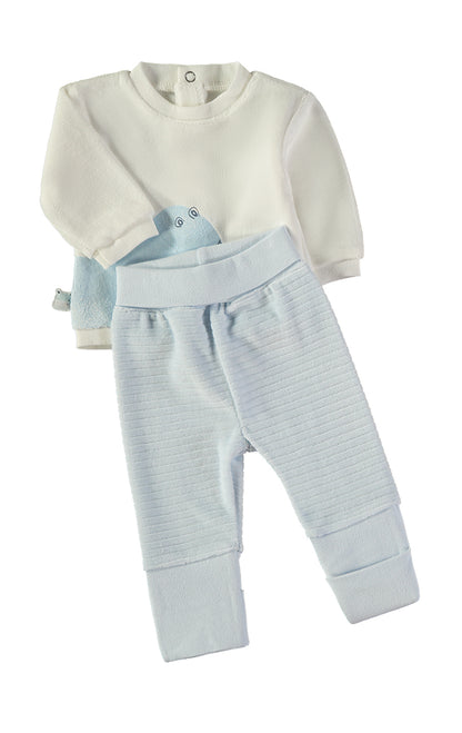 Conjunto Dino Celeste Pie