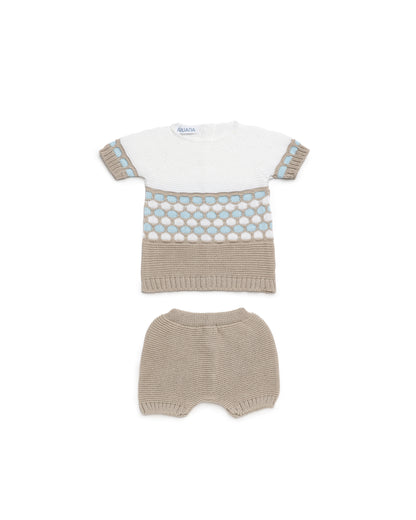 Conjunto 26068 Beig Blanco Azul