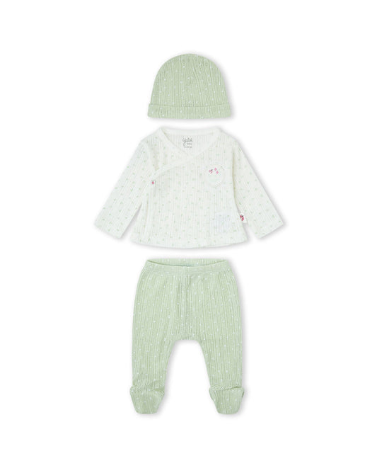 Conjunto 3 piezas Mariquita verde
