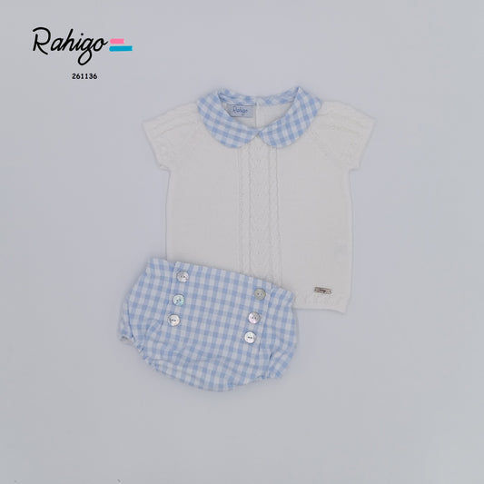 Conjunto Rahigo Blanco Celeste