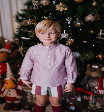 Conjunto Niños Camisa Rosa y Pantalón Rayas Cocote | Sonajero Kids