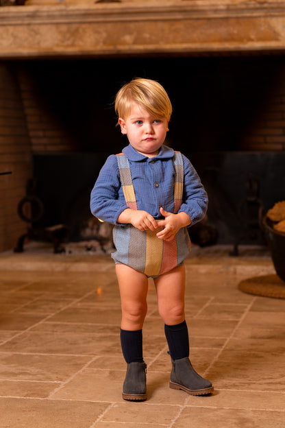 Conjunto Bebé Niño Camisa Azul y Ranita Espiga | Cocote | Sonajero Kids