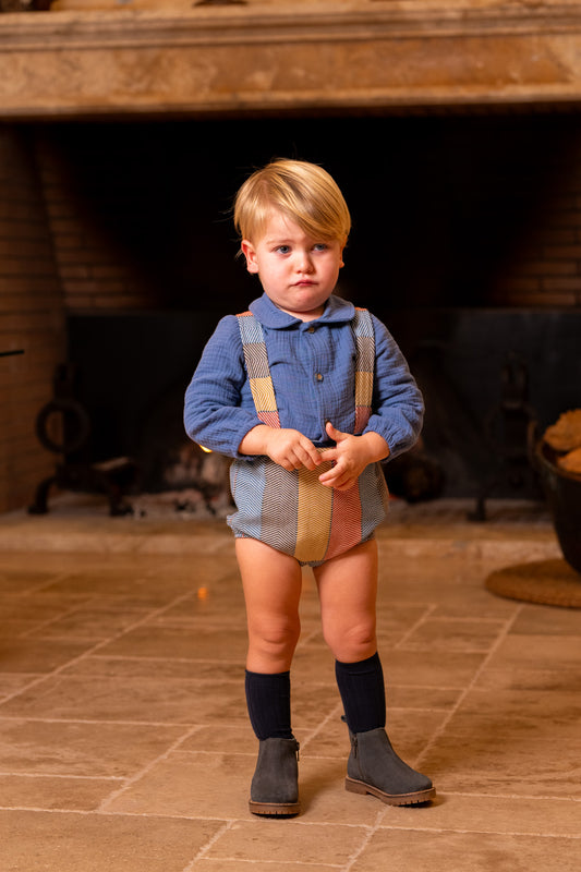 Conjunto Bebé Niño Camisa Azul y Ranita Espiga | Cocote | Sonajero Kids