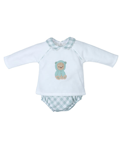 Conjunto Pololo Niño Osito Menta