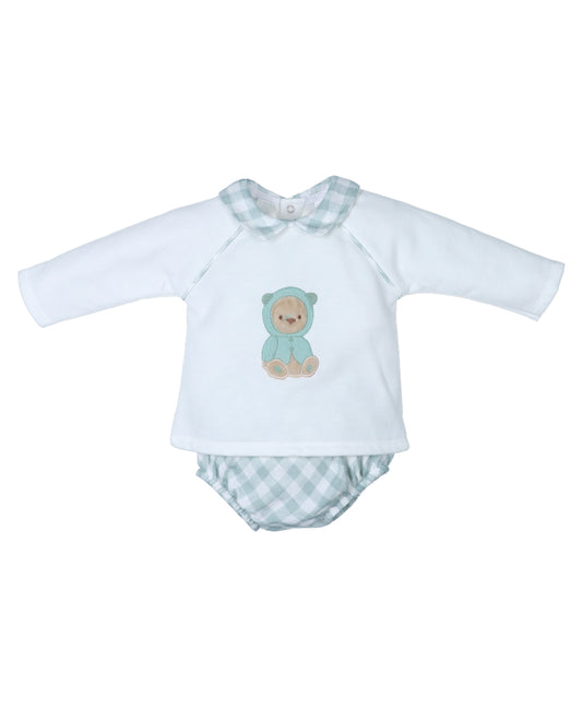 Conjunto Pololo Niño Osito Menta