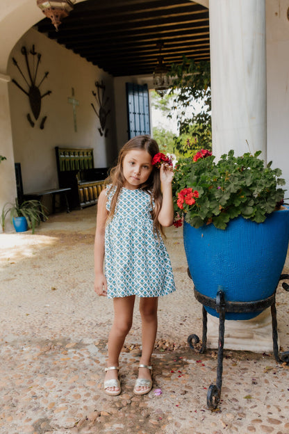 Vestido Algodon Azul
