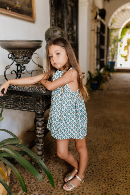 Vestido Algodon Azul