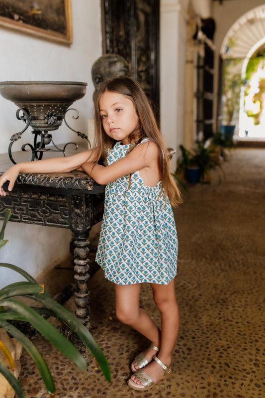 Vestido Algodon Azul