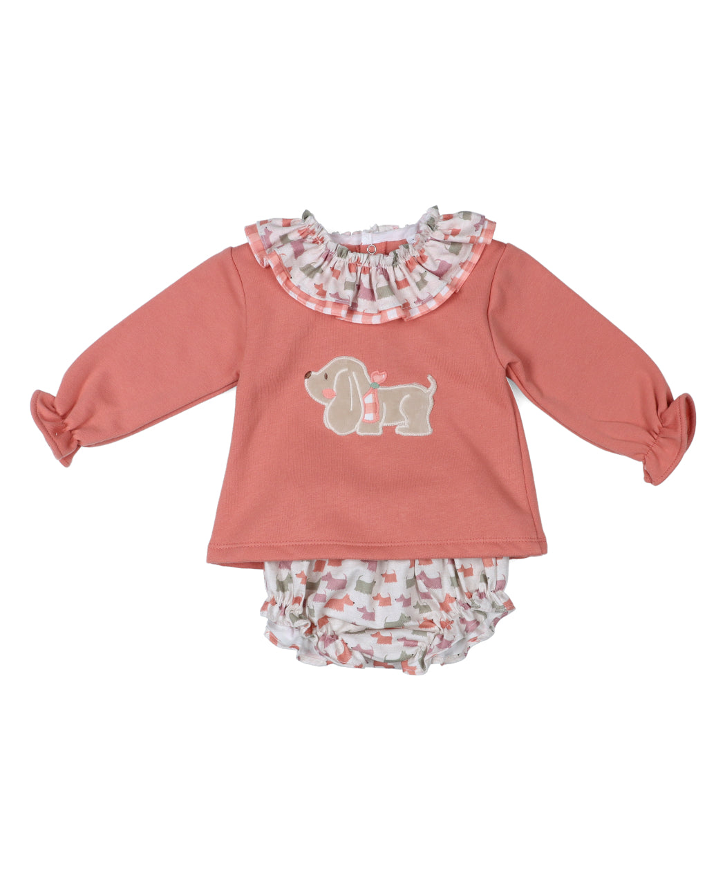 Conjunto Pololo Dog Coral Niña