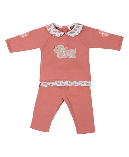 Conjunto Pantalon Dog Coral Niño