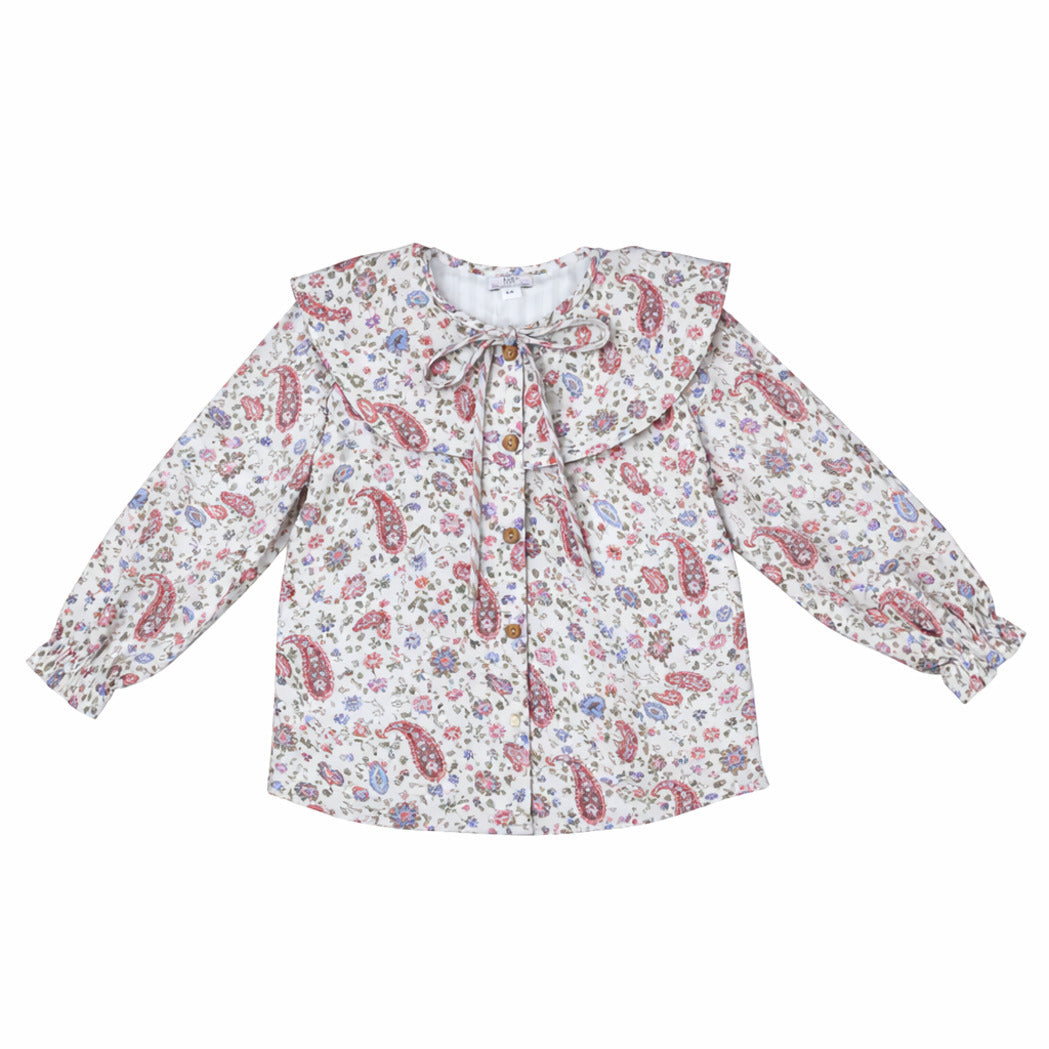 Blusa Infantil Estampada Paisley con Cuello Bobo | Moda Infantil | Sonajero Kids