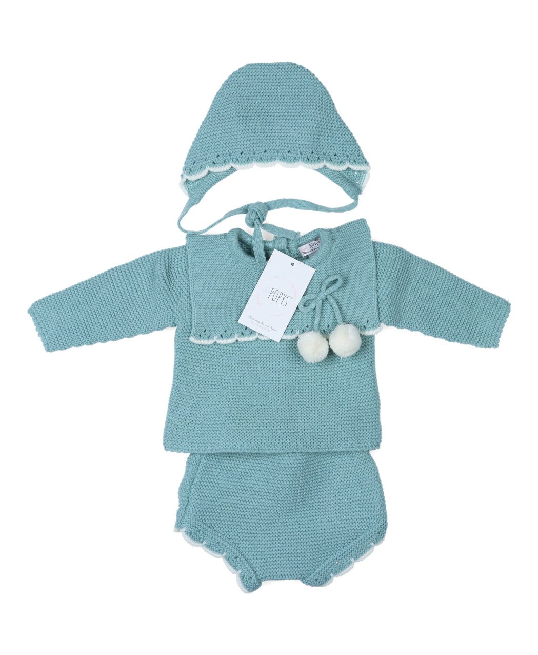 Conjunto 3P Punto Baberola Verde Empolvado