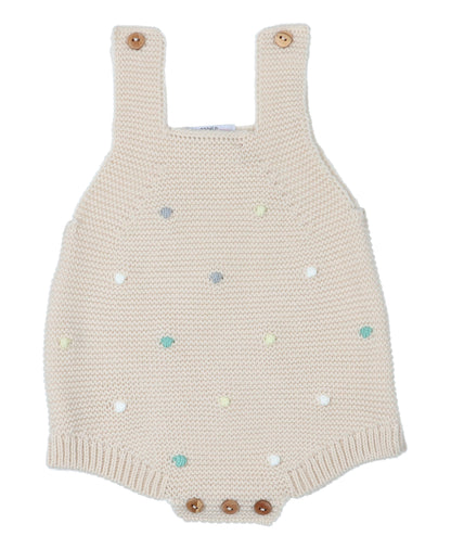 Ranita de Punto Crudo con Mota de Colores | Sonajero Kids