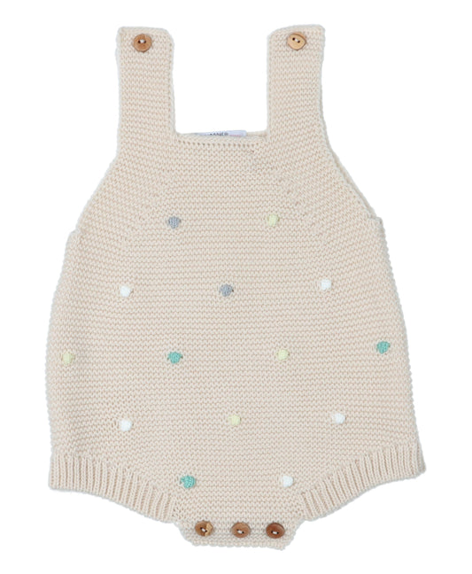 Ranita de Punto Crudo con Mota de Colores | Sonajero Kids