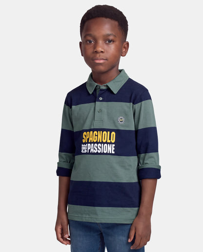 Polo Rugby Manga Larga Verde y Marino Spagnolo | Comprar Online | Sonajero Kids