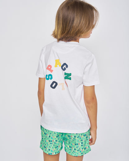 Camiseta Spagnolo Letras Blanco