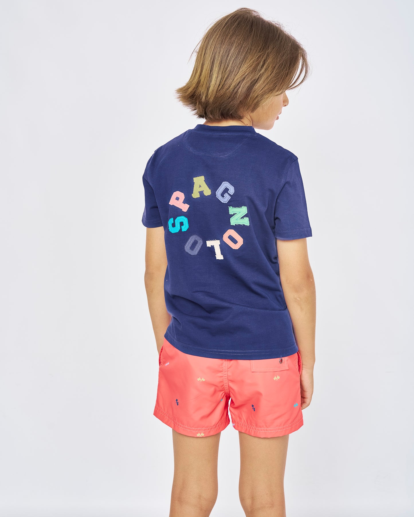 Camiseta Spagnolo Letras Marino