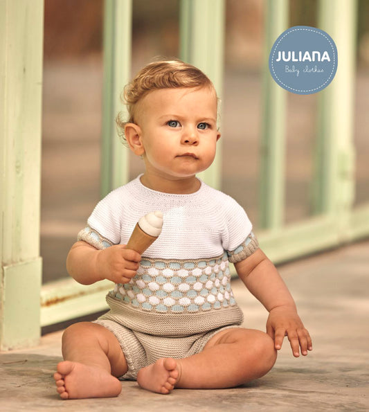 Conjunto 26068 Beig Blanco Azul