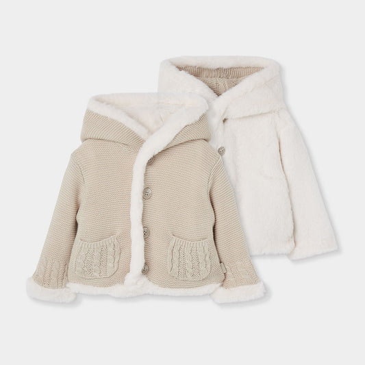 Abrigo Reversible Bebé de Punto y Peluche con Capucha | Boboli |Sonajero Kids