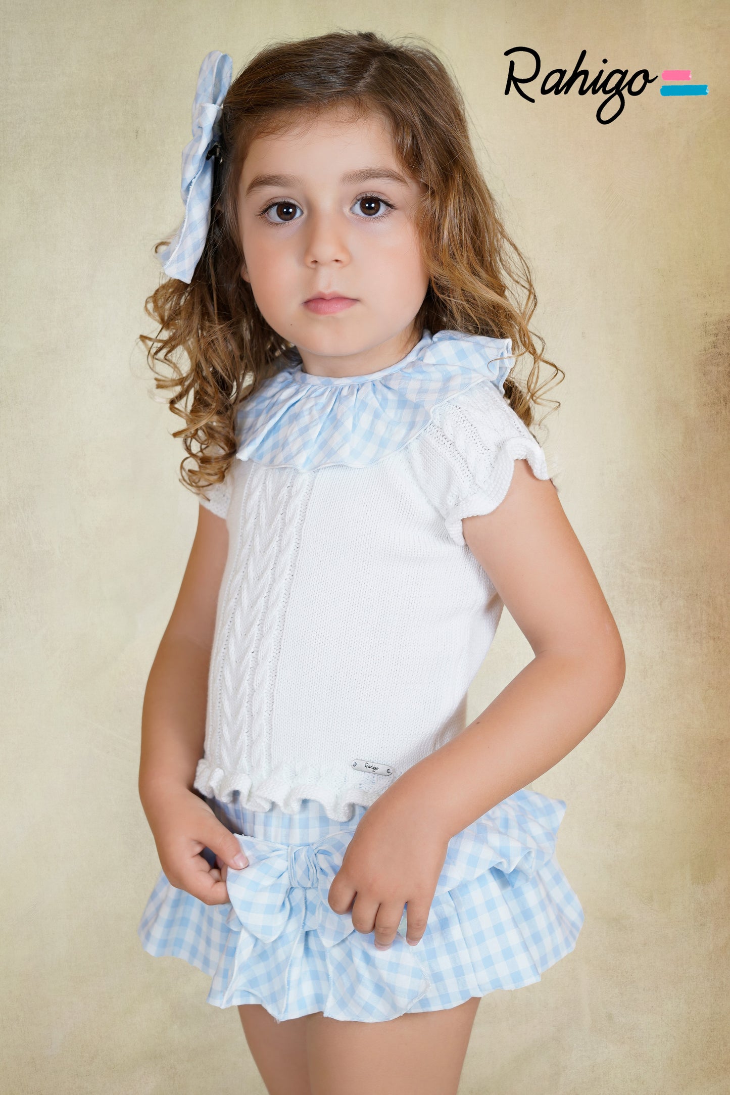 Conjunto Falda Celeste Blanco