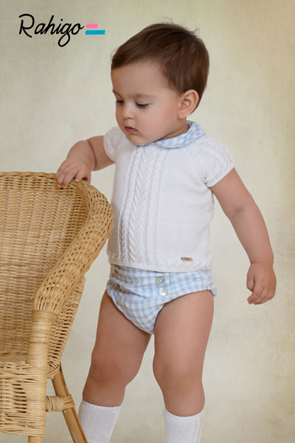 Conjunto Rahigo Blanco Celeste