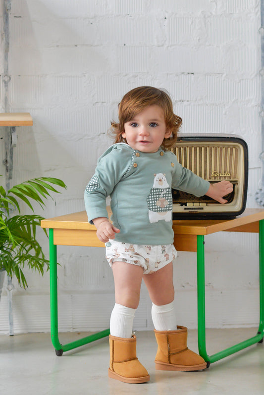 Conjunto Niño Corto Osito Invernal
