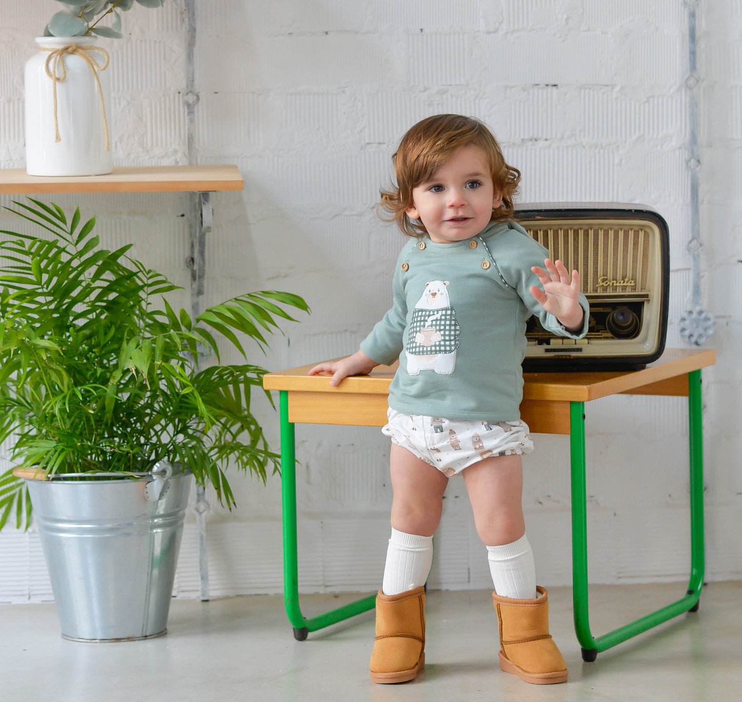 Conjunto Niño Corto Osito Invernal