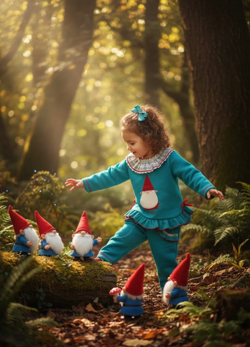 Conjunto Niña Gnomo Turquesa | Moda Infantil | Sonajero Kids