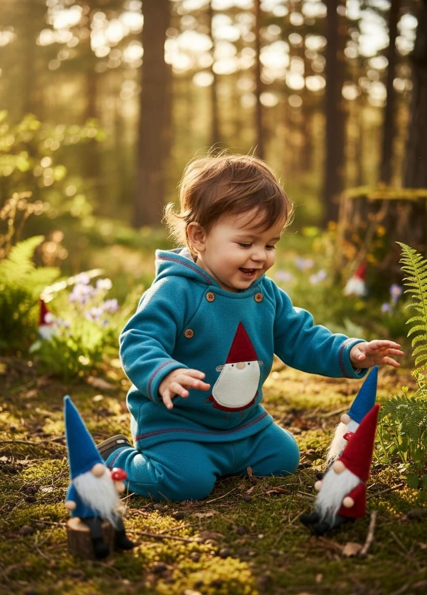 Conjunto de Felpa Infantil Azul con Duende | Moda Infantil | Sonajero Kids