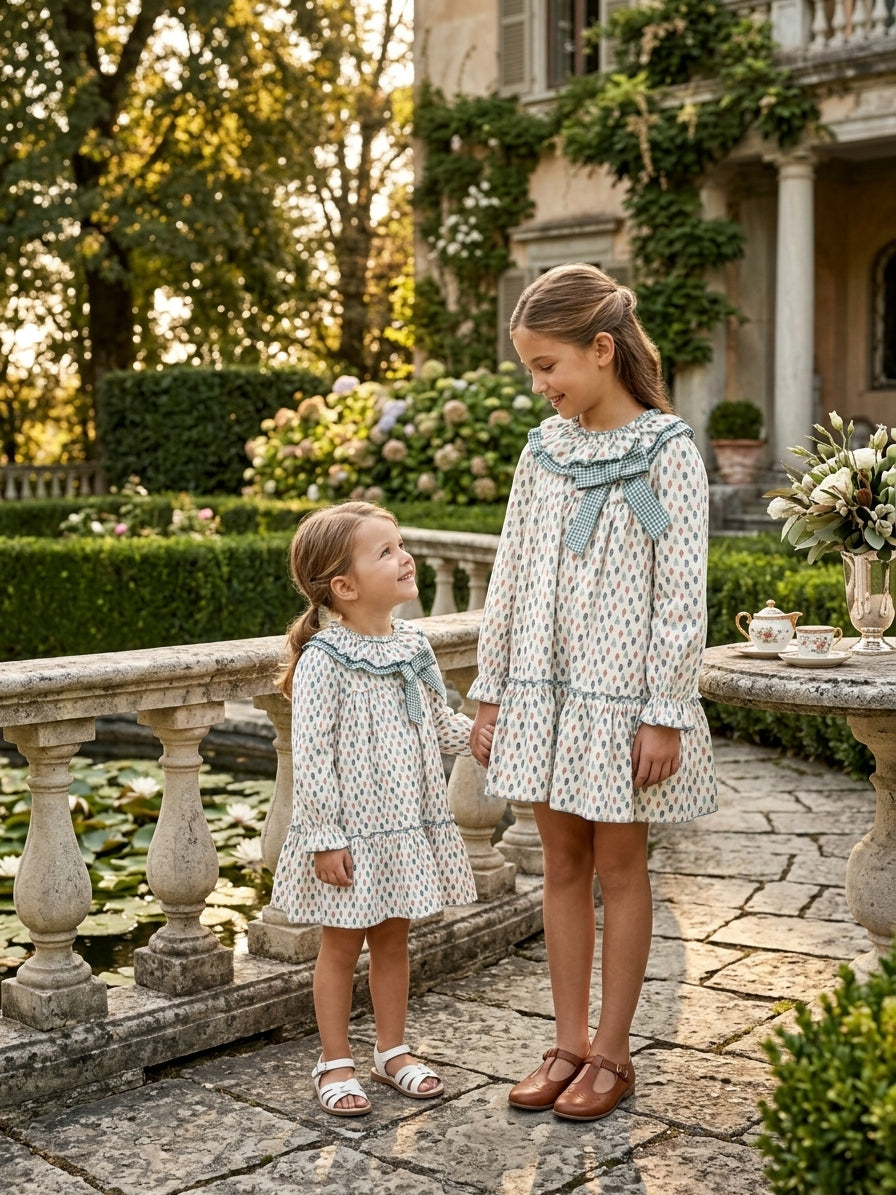 Vestido Infantil de Volantes con Estampado | Sonajero Kids