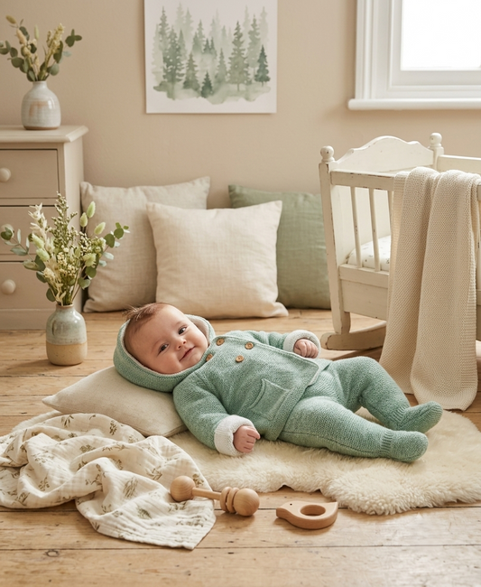 Conjunto San Francisco Bebéverde Nude | Punto Suave | Sonajero Kids