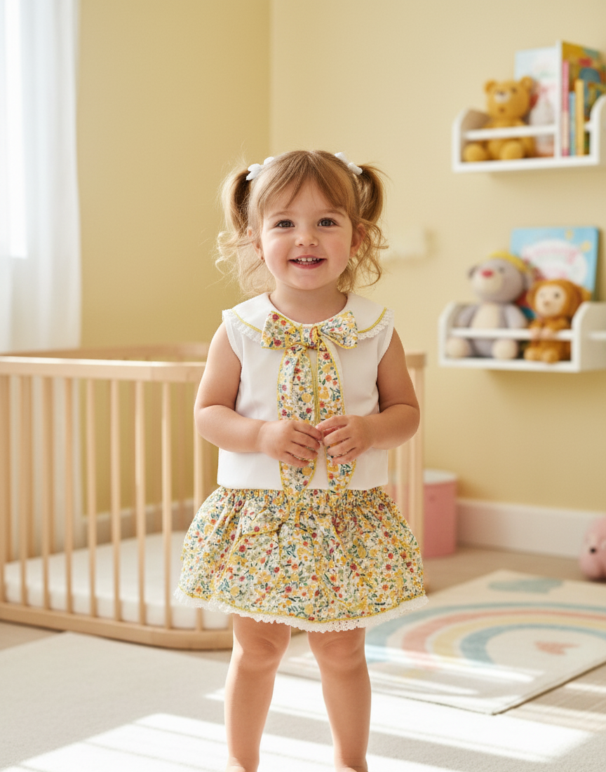 Conjunto Blanco Flores