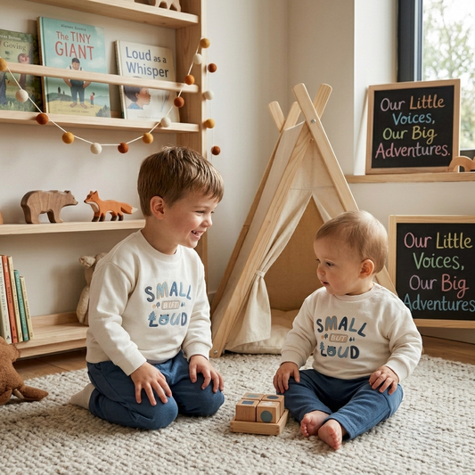 Conjunto Bebé Sudadera y Pantalón "Small but Loud" | Moda Infantil | Sonajero Kids