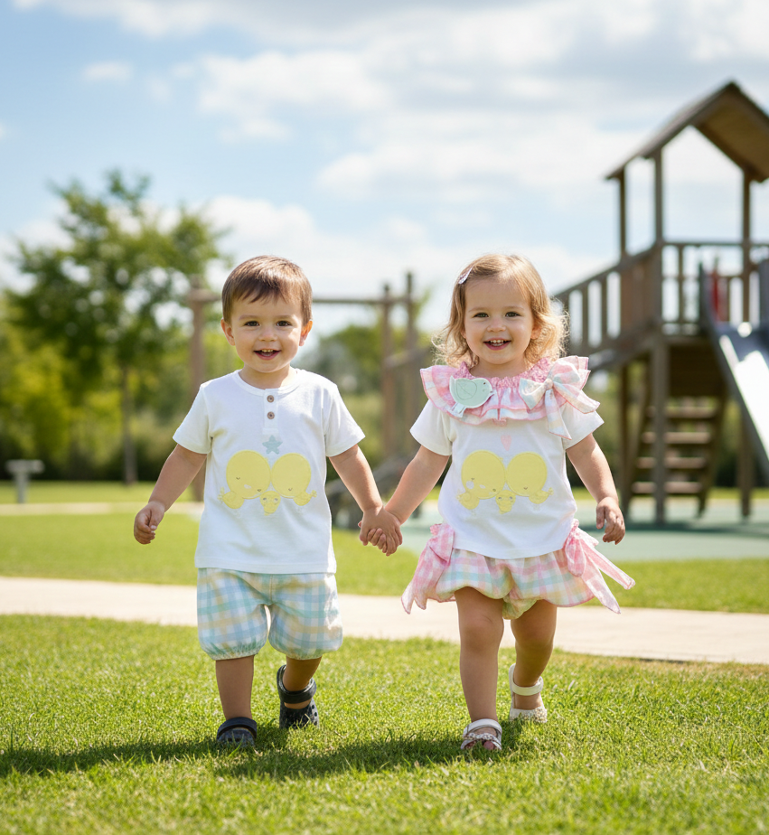 Conjunto Niña Familia Pollitos