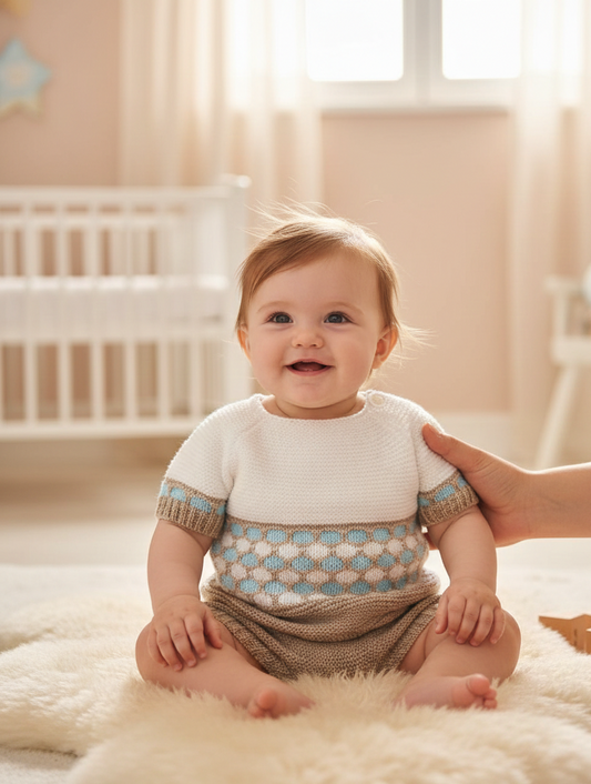 Conjunto 26068 Beig Blanco Azul