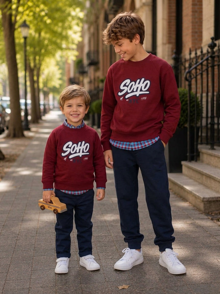 Conjunto Infantil Burdeos y Marino | Moda Niños Sonajero Kids