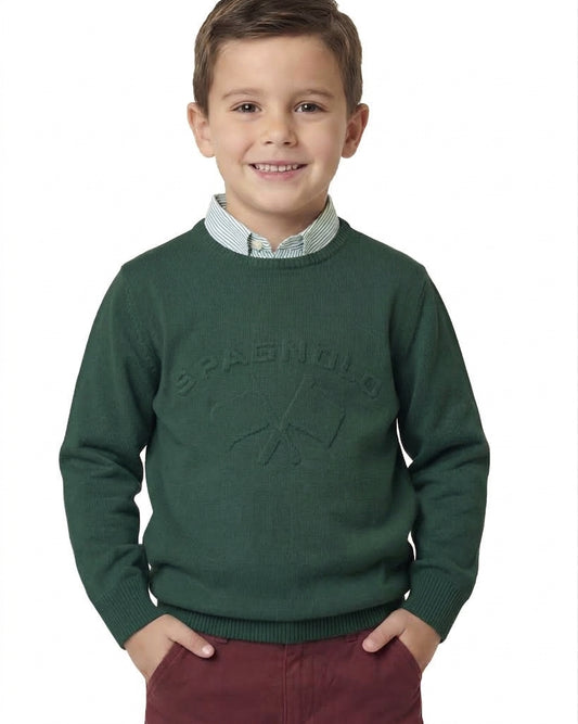 Jersey Verde Oscuro de Punto para Niño | Moda Infantil | Sonajero Kids