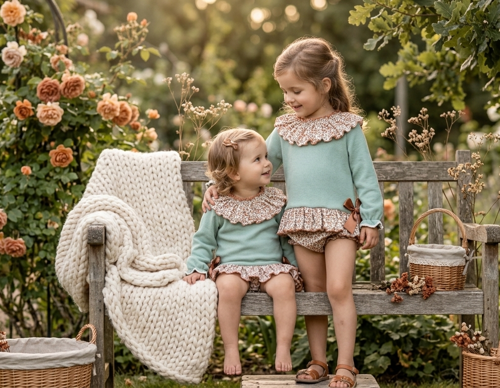 Conjunto Infantil Verde Agua y Flores | Moda Infantil | Sonajero Kids