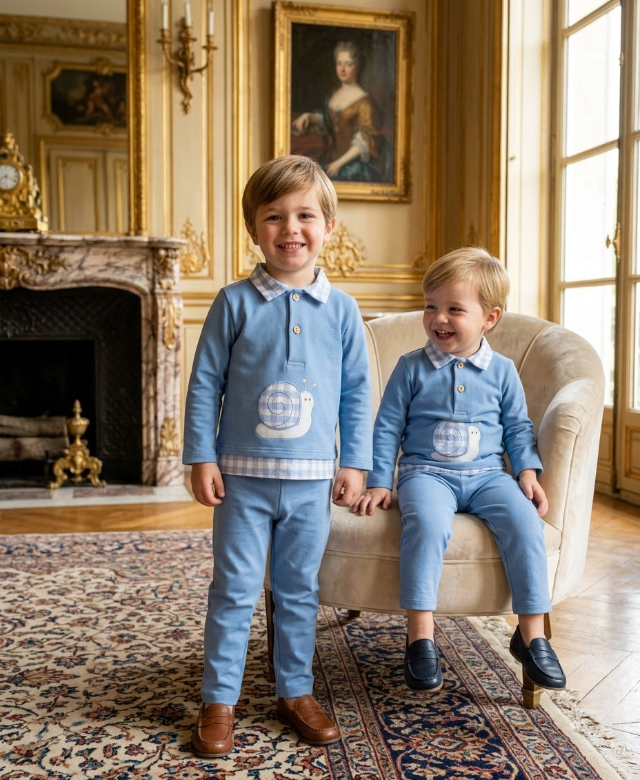Conjunto Bebé Azul Dos Piezas con Caracol | Sonajero Kids