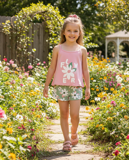 Conjunto Short Flower Tirante